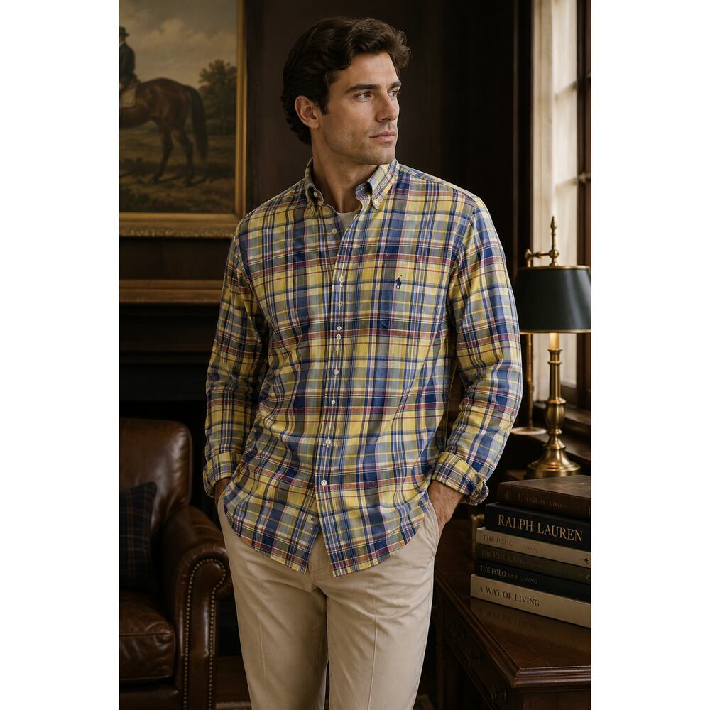 Ralph Lauren Plaid Button Down Shirt XL Classic Fit